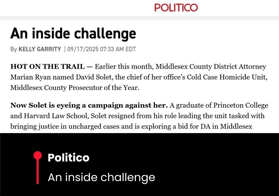 david solet for middlesex District Attorney